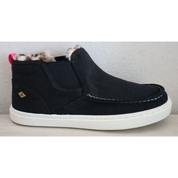 Sperry SCK166481 Girl's Sz 5M Black Salty Cozy Mid Ankle Fur Boots - Picture 7 of 11